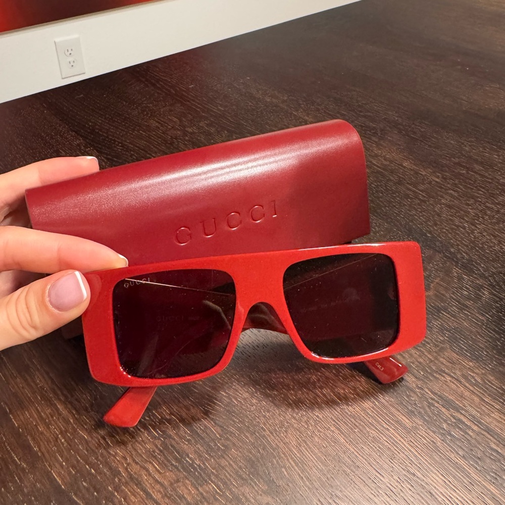 Gucci Red Square Sunglasses